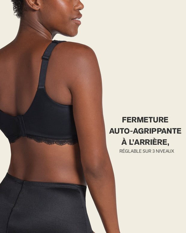 Deep coverage bra: soft lightly-lined lace underwire bra