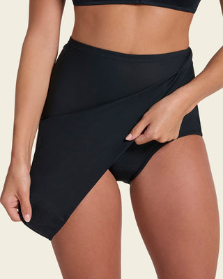 Firm compression postpartum panty with adjustable belly wrap#color_700-black