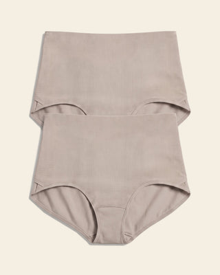 Firm compression postpartum panty with adjustable belly wrap#color_802-nude