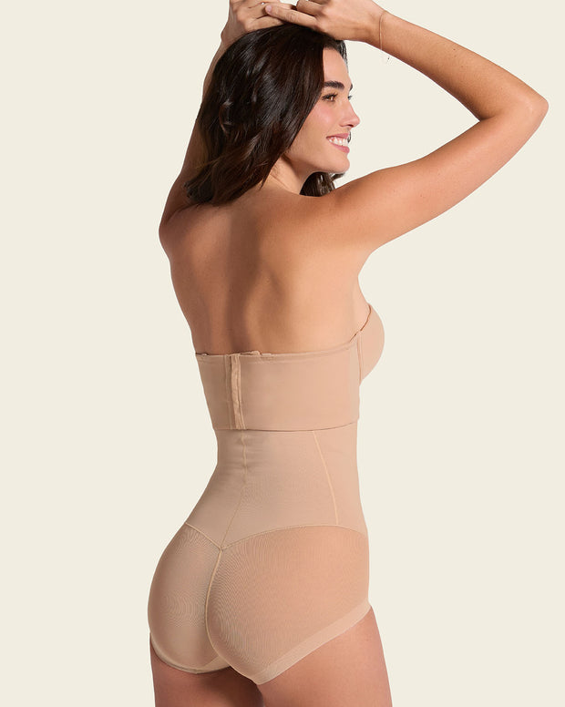 Extra high-waisted sheer bottom sculpting shaper panty