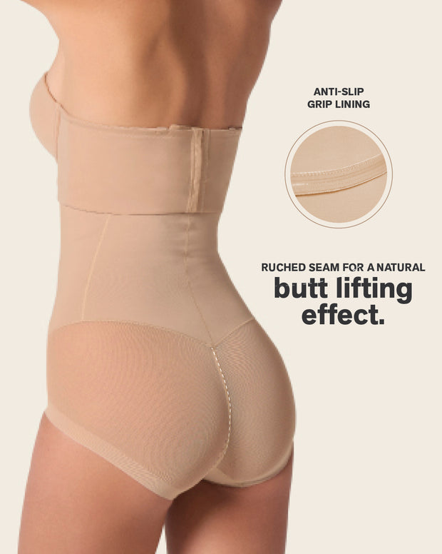 Extra high-waisted sheer bottom sculpting shaper panty