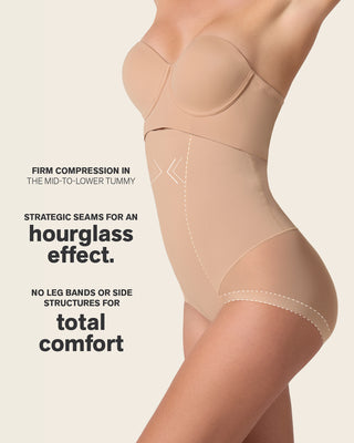 Extra high-waisted sheer bottom sculpting shaper panty#color_801-golden-beige