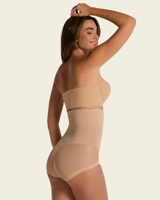 Extra high-waisted sheer bottom sculpting shaper panty