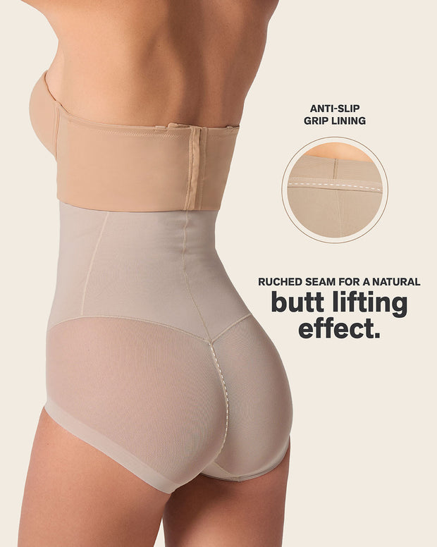 Extra high-waisted sheer bottom sculpting shaper panty