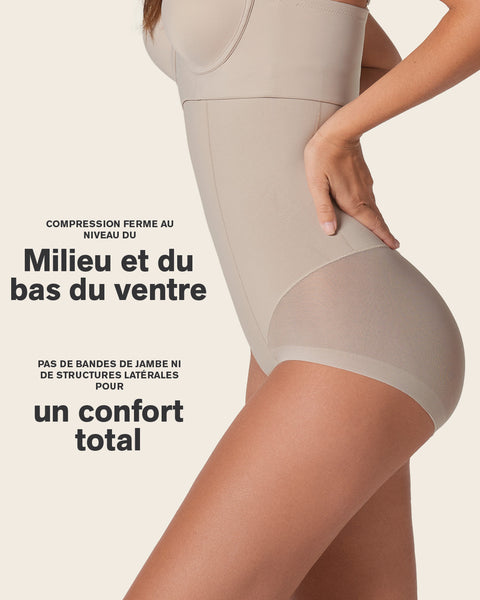 Extra high-waisted sheer bottom sculpting shaper panty#color_802-nude