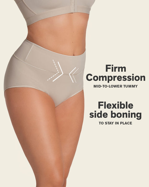 High-waisted classic smoothing brief#color_802-nude