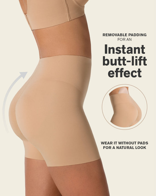 Undetectable padded butt lifter shaper short