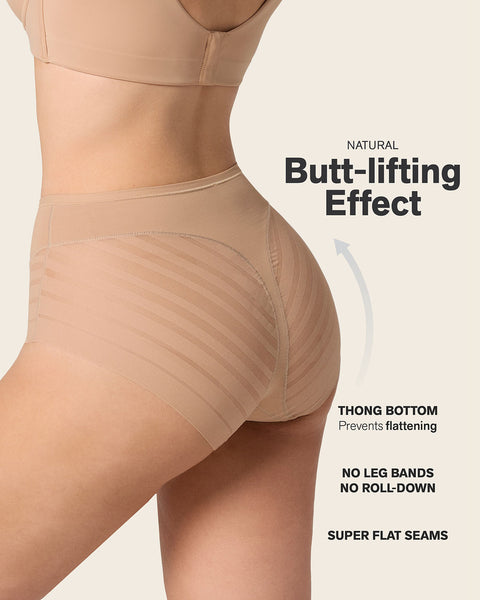 Everyday Bra + Stripe Undetectable Shaper Panty en Marron