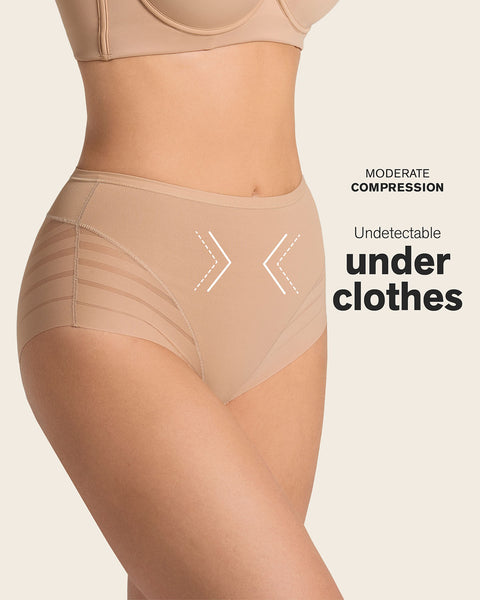 Everyday Bra + Stripe Undetectable Shaper Panty en Marron