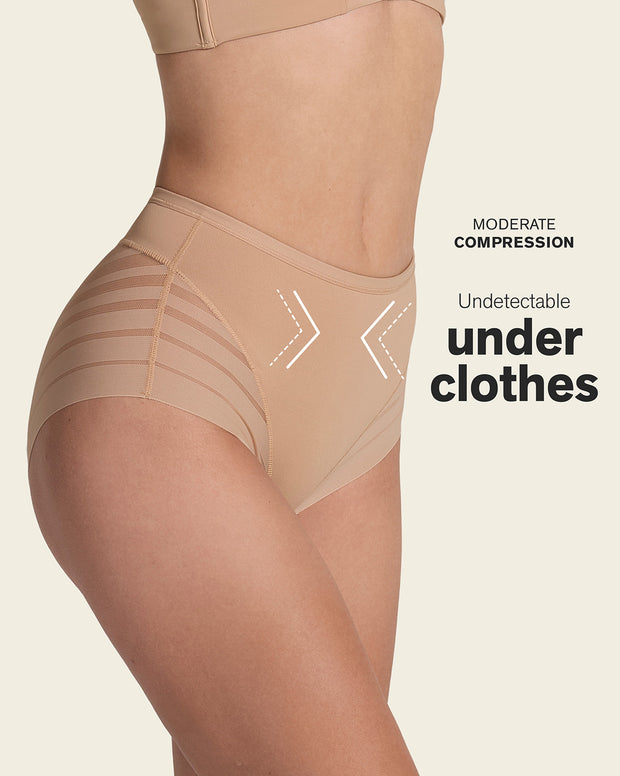 Lace stripe undetectable classic shaper panty