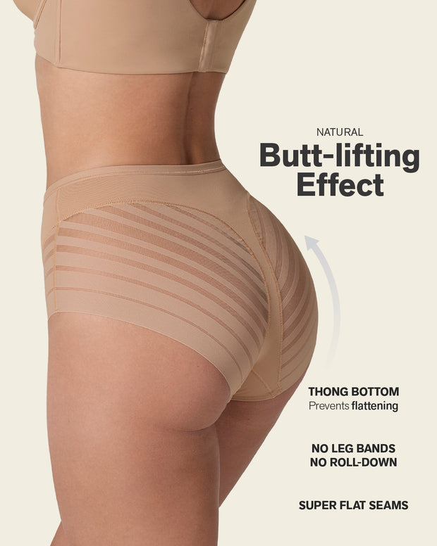 Lace stripe undetectable classic shaper panty