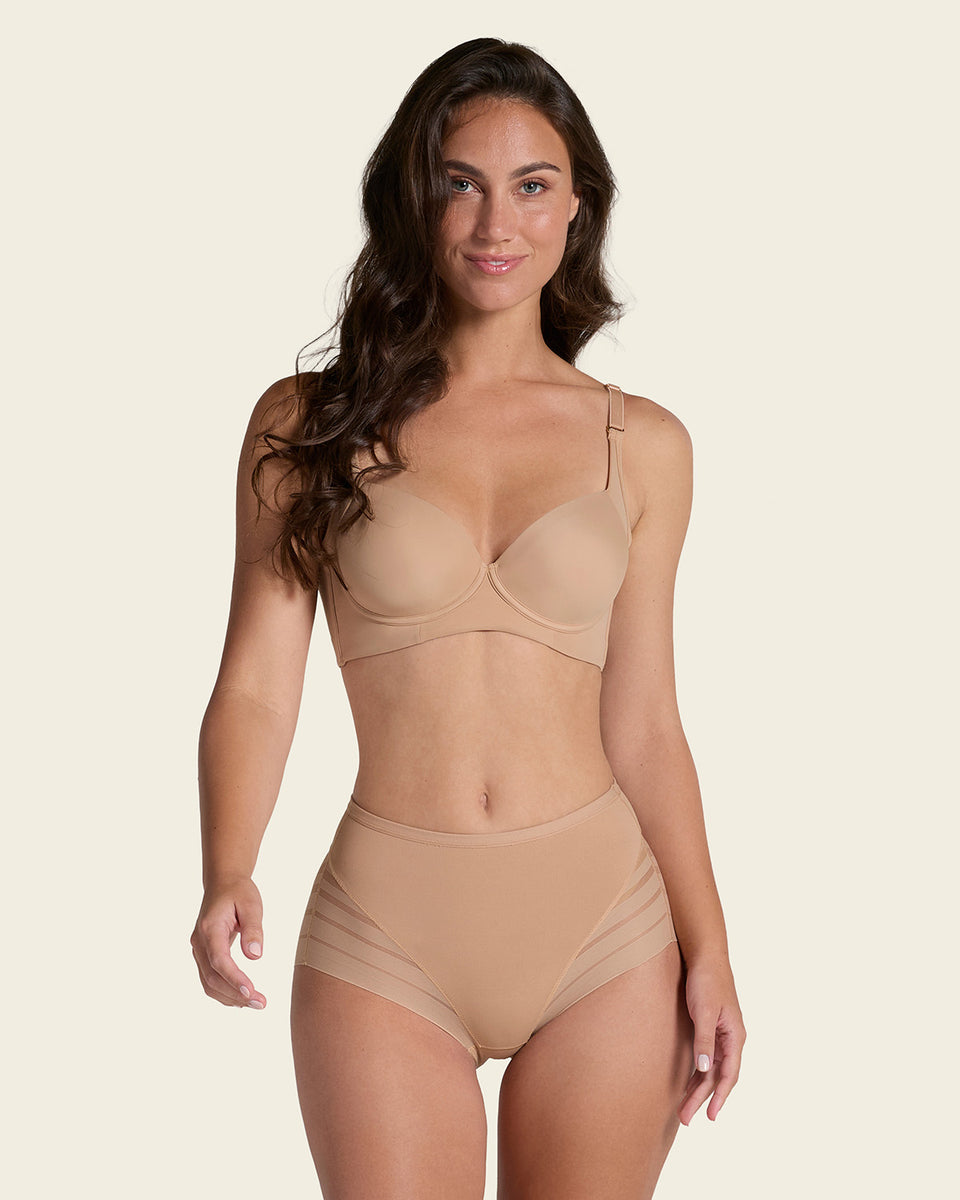 Lace stripe undetectable classic shaper panty