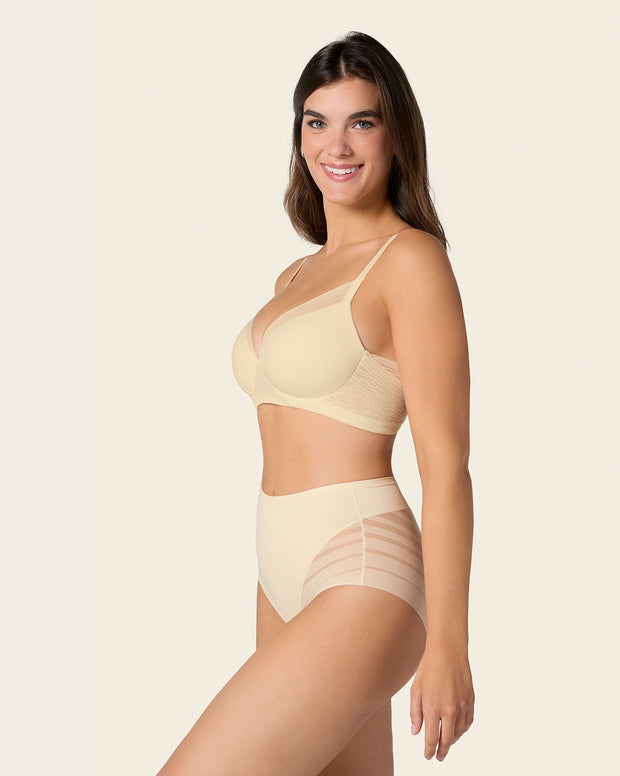 Lace stripe undetectable classic shaper panty