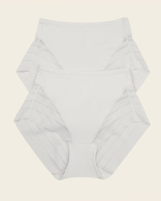 Lace stripe undetectable classic shaper panty#color_000-white