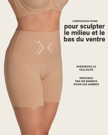 Moderate compression high-waisted shaper slip short#color_801-golden-beige