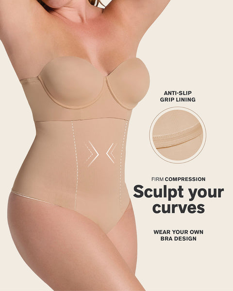 Extra high-waisted sculpting thong#color_801-golden-beige
panty