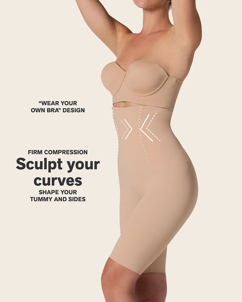 Extra High Waisted Firm Shaper Short#color_801-golden-beige