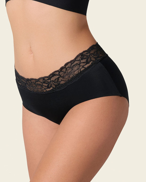 Ultra light lace trim hipster panty