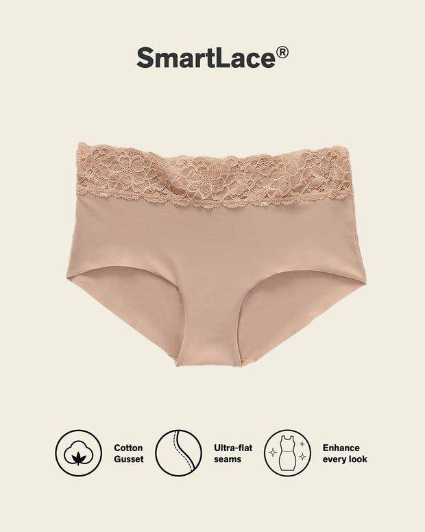 Ultra light lace trim hipster panty