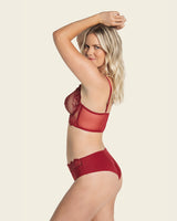 Ultra-light lace waistband cheeky panty#color_a40-red