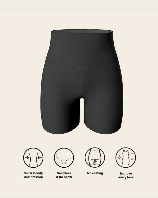 Stay-in-place seamless slip short