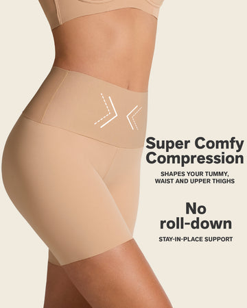 Stay-in-place seamless slip short#color_801-golden-beige