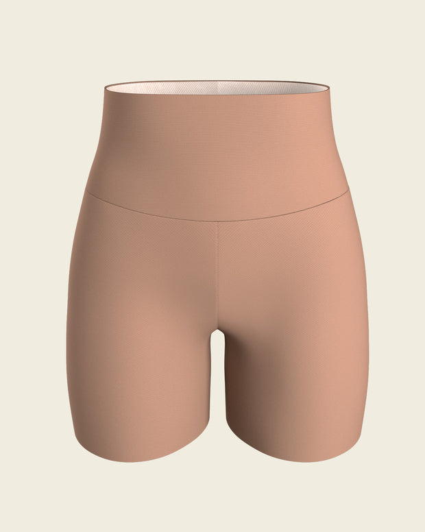 Stay-in-place seamless slip short