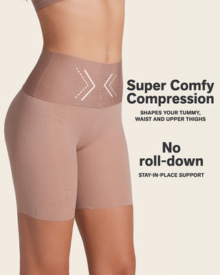 Stay-in-place seamless slip short#color_857-brown