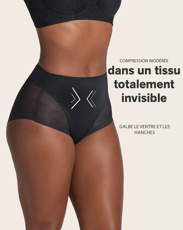 High-waisted sheer lace shaper panty