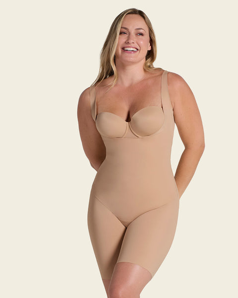 Undetectable Step-in Mid-Thigh Body Shaper#color_801-golden-beige