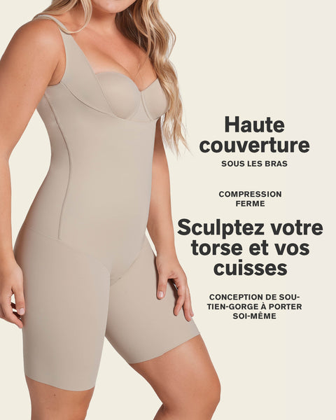 Body à poitrine ouverte ultra-léger avec compression modérée