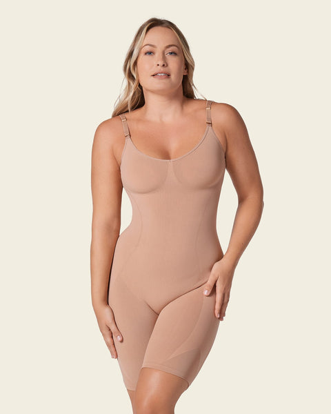 Full coverage seamless shaping bodysuit#color_087-medium-brown