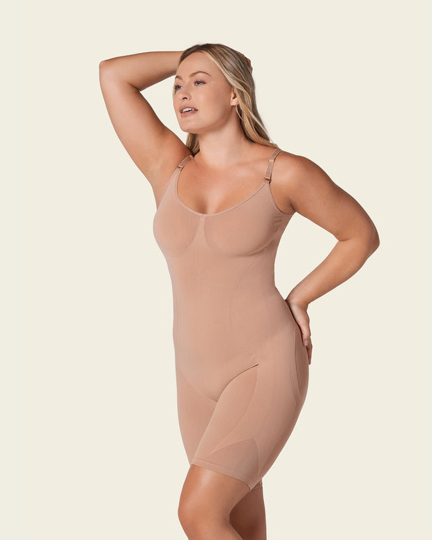 Full coverage seamless shaping bodysuit