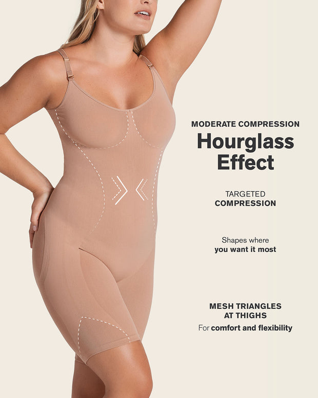 Full coverage seamless shaping bodysuit