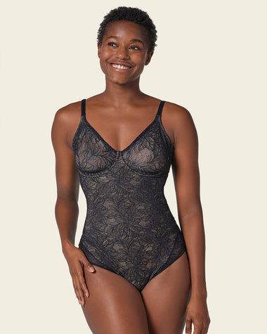 Underwire Smoothing Lace Bodysuit#color_700-black