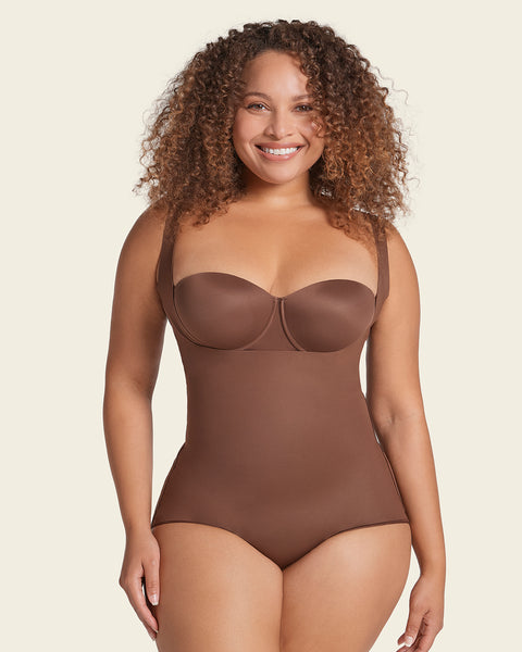 Plunge back classic sculpting body shaper#color_875-dark-brown