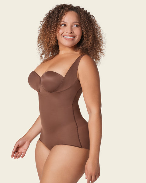 Plunge back classic sculpting body shaper#color_875-dark-brown