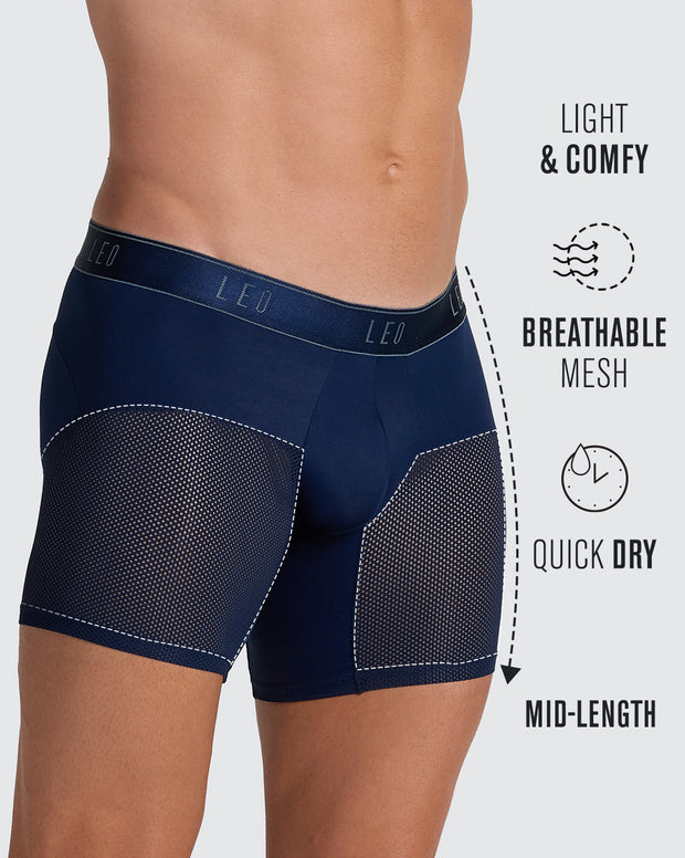 5-Pack High-Tech Mesh Boxer Briefs with Ergonomic Pouches