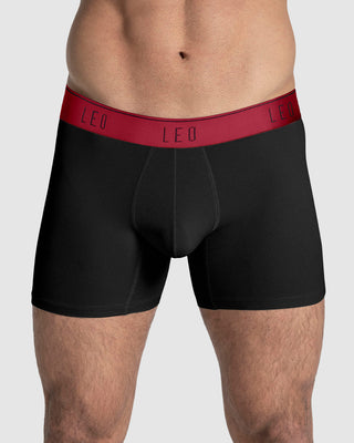 Ultra-Light Boxer Brief with Ergonomic Pouch#color_079-black-with-red-elastic