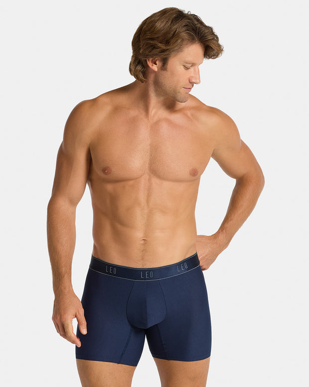 Mid-length boxer brief with ergonomic design