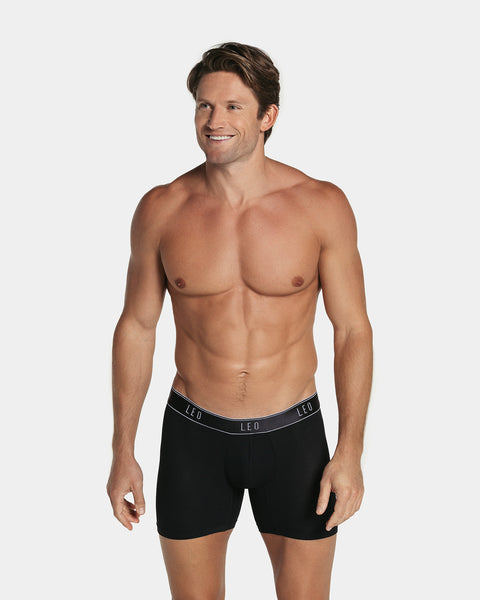 Mid-length boxer brief with ergonomic design#color_700-black