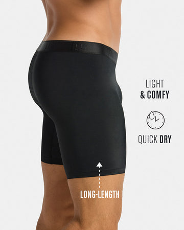 Microfiber Long Boxer Brief with Ergonomic Pouch#color_701-black