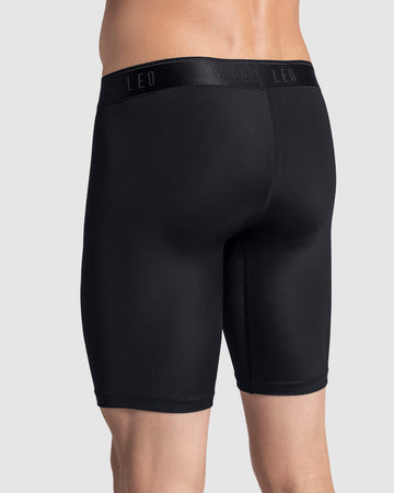 Microfiber Long Boxer Brief with Ergonomic Pouch#color_701-black