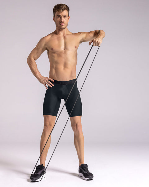 Microfiber Long Boxer Brief with Ergonomic Pouch#color_701-black