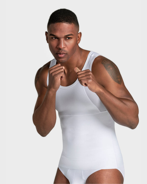 Stretch cotton moderate compression shaper tank