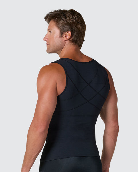 Gilet de compression avec double couche de tissu sur l'abdomen et le dos