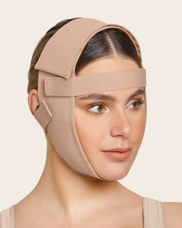 Post-surgical facial compression wrap