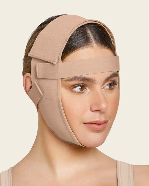 Post-surgical facial compression wrap#color_852-soft-natural