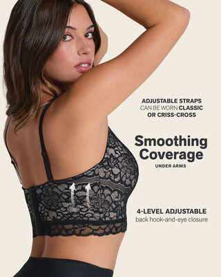 Luxe lace underwire smoothing bustier#color_700-black