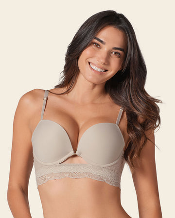 Front cutout demi-cup double push up bra luxe lift#color_802-nude